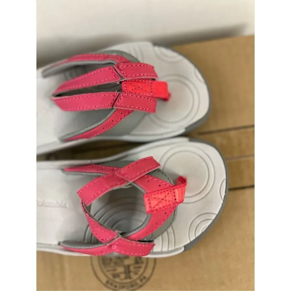 Columbia flip‎ flops girls 9 pink straps omnitech
